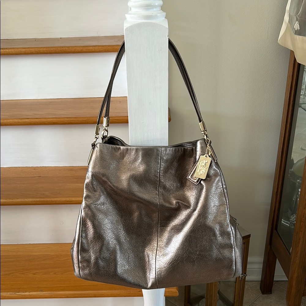 Coach Gold Metallic Hobo Bag
